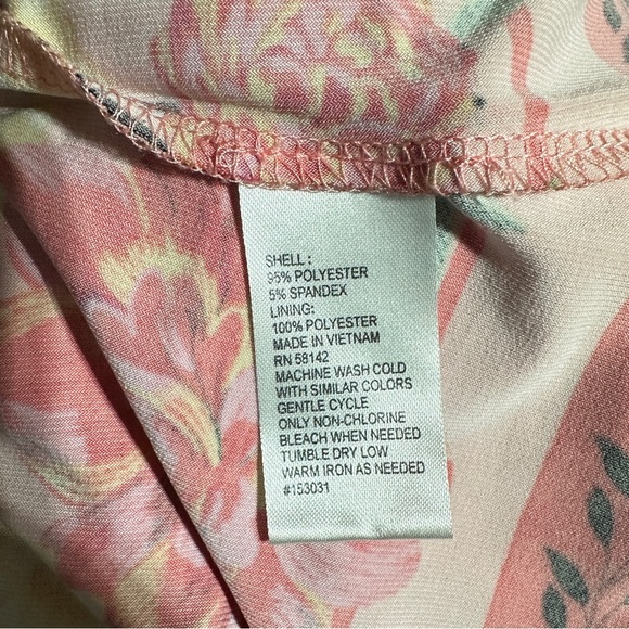 London Style Pink Floral Maxi Dress Sleeveless Size 6 Stretchy Pre-Owned - Picture 6 of 7